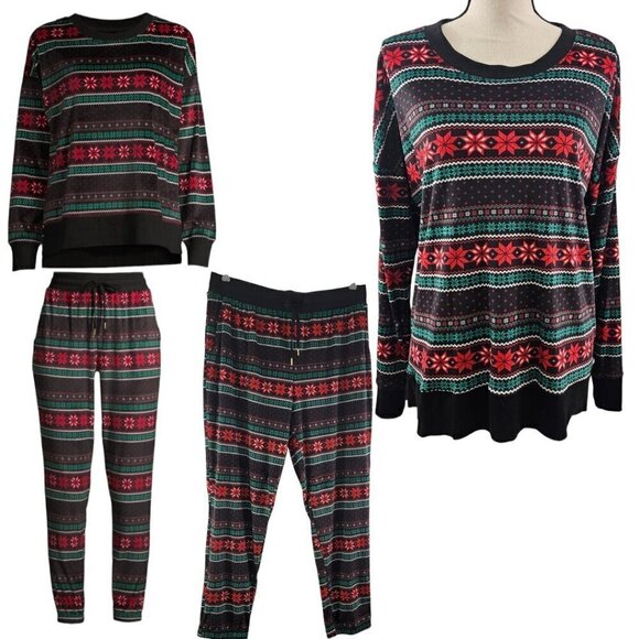 Secret Treasures 2 PC Christmas Velour Lounge Holiday Joggers Set – Size Large - Picture 1 of 16